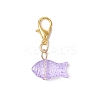 Transparent Spray Painted Glass Pendant Decorations HJEW-JM03293-02-4