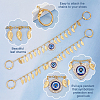 Alloy & Resin & Rhinestone Evil Eye Charm Shoe Decoration Chain FIND-AB00024-02-3