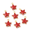 Brass Enamel Charms KK-K337-02G-2