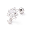 Snowflake Clear Cubic Zirconia Stud Earrings for Women LS-EJEW-A065-03P-1