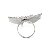Butterfly Alloy Open Cuff Rings for Women RJEW-U006-06A-P-4