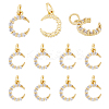 Rack Plating Brass Micro Pave Cubic Zirconia Pendants ZIRC-DC0001-15-1
