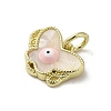 Evil Eye Enamel Shell Brass Butterfly Charms with Jump Rings KK-E092-27G-01-2