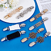 8Pcs 8 Styles Rectangle Zinc Alloy & Rhinestone Cardigan Clips JEWB-HY0001-39-5
