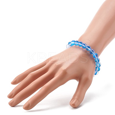 Synthetic Moonstone Stretch Bracelets for Teen Girl Women BJEW-JB06702-1