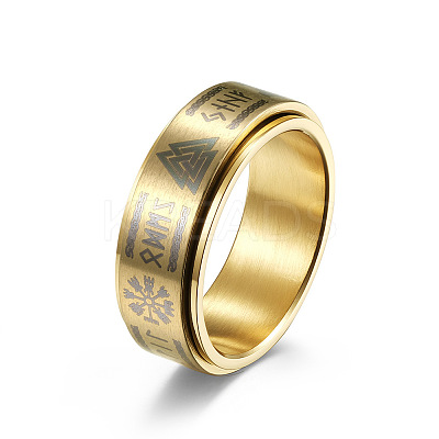 Viking Word 304 Stainless Steel Rotatable Finger Rings for Men FS-WGA52A7-11-1