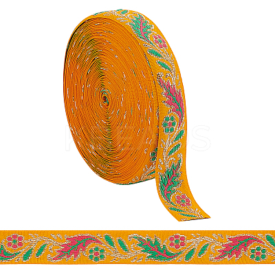 10 Yards Ethnic Style Embroidery Polyester Ribbons OCOR-FG0002-26A-1