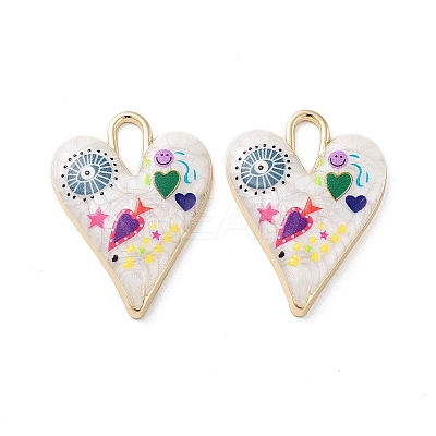 Rack Plating Alloy Enamel Pendants X-FIND-C050-09G-1