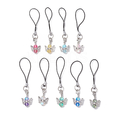 Moonstone Angel Moblie Straps HJEW-JM03147-1
