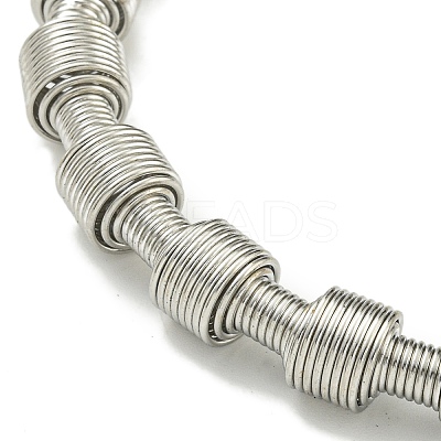 Non-Tarnish Adjustable 304 Stainless Steel Column Spring Wire Bracelets BJEW-H617-13P-1