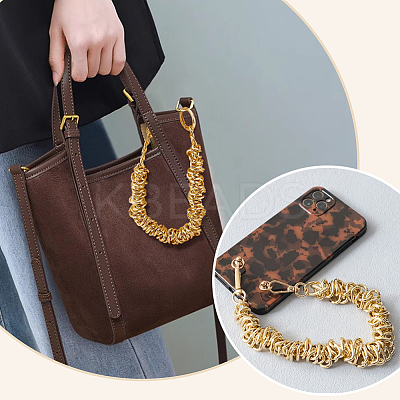 Zinc Alloy Twisted Ring Chain Bag Handles FIND-WH0436-47G-1