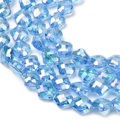 Electroplate Transparent Glass Beads Strands GL-CBA7A17-02A-07-1