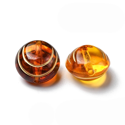 Imitation Amber Transparent Acrylic Beads X-MACR-D071-02E-1