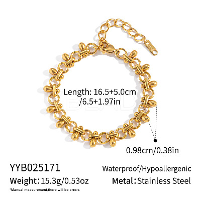 304 Stainless Steel Drop Link Chain Bracelets for Women EA0353-1-1