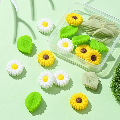 20Pcs 4 Styles Food Grade Eco-Friendly Silicone Focal Beads SIL-CJ0001-21-1