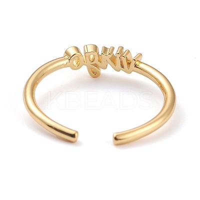 Constellation/Zodiac Sign Brass Cuff Rings RJEW-J074-05G-B-1