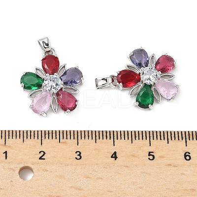 Brass Micro Pave Cubic Zirconia Pendants KK-S532-10P-B-1