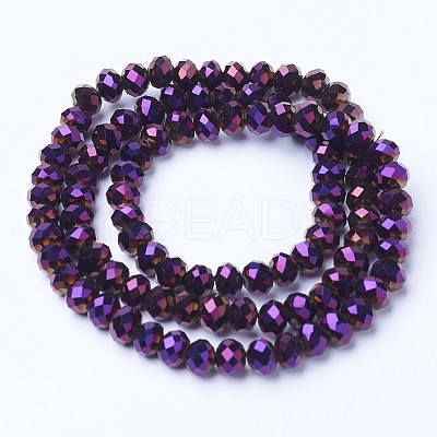 Electroplate Transparent Glass Beads Strands LS-EGLA-A034-T6mm-UA06-1