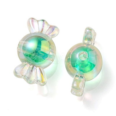 UV Plating Rainbow Iridescent Acrylic Beads PACR-E001-01A-1
