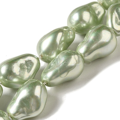 Electroplated Glass Imitation Pearl Beads Strands BSHE-M035-01A-01-1-1