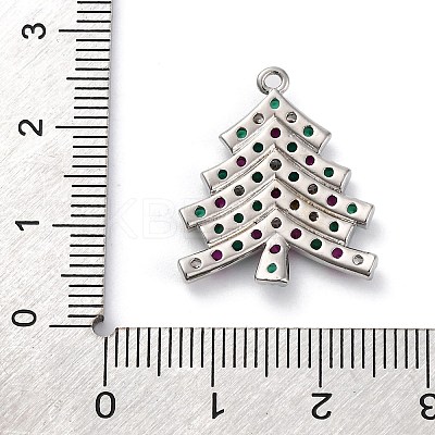 Christmas Series Brass Micro Pave Cubic Zirconia Pendants KK-Q010-01P-07-1