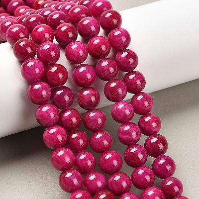 Natural Mashan Jade Round Beads Strands G-D263-10mm-XS12-1