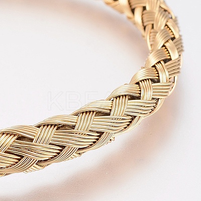 304 Stainless Steel Cuff Bangles Torque Bangles BJEW-H570-27-1