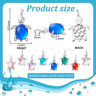 32Pcs 8 Colors Alloy Pendants FIND-PH0021-93-1