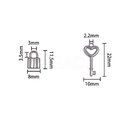 10Pcs 2 Styles 304 Stainless Steel Pendants STAS-SZ0001-34P-1