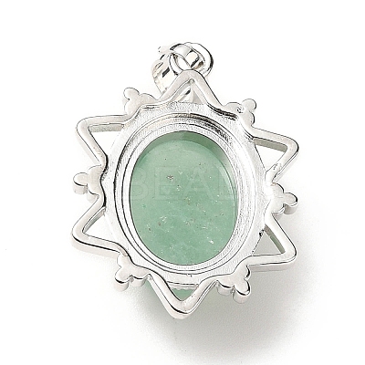 Natural Green Aventurine Pendants G-B033-03P-23-1