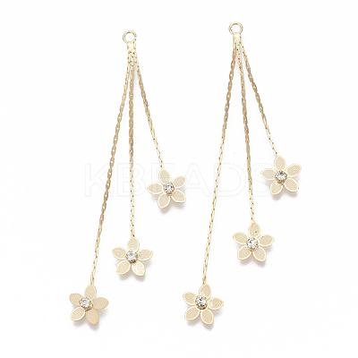 Brass Boston Link Chains Tassel Big Pendants KK-S348-467G-NF-1