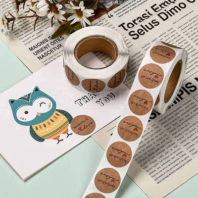 Self-Adhesive Kraft Paper Gift Tag Stickers LS-DIY-G013-A01-1