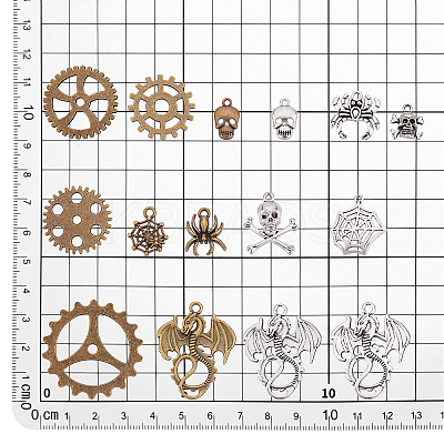 60Pcs 15 Style Tibetan Style Alloy Pendants TIBE-PH0002-09-1