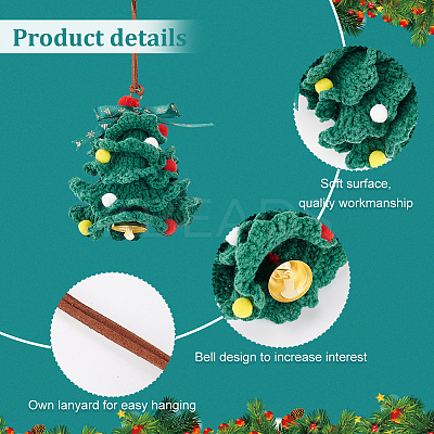 Crochet Christmas Tree Hanging Pendant Decorations HJEW-WH0007-14-1