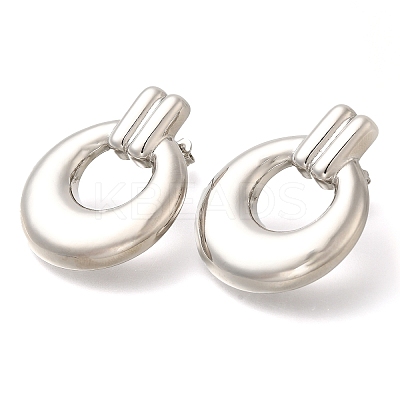Rack Plating Ring Brass Stud Earrings EJEW-I310-05P-1
