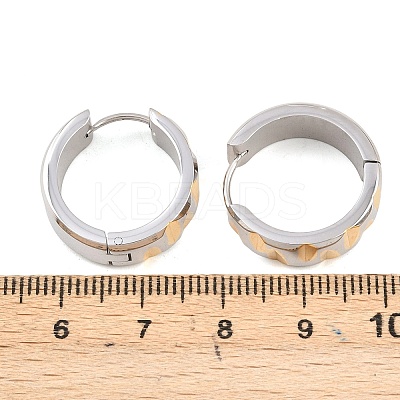 304 Stainless Steel Two Tone Hoop Earrings EJEW-L307-01GP-1