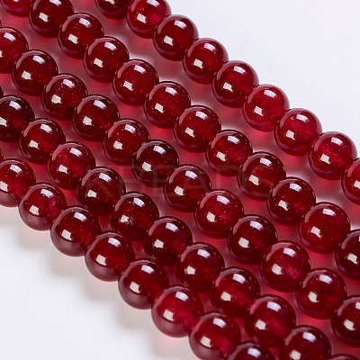 Natural White Jade Beads Strands G-K254-10-8mm-01-1