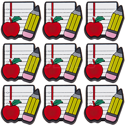 12Pcs Teachers' Day Food Grade Silicone Focal Beads SIL-SC0001-82-1