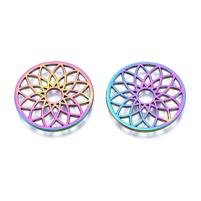 Rack Plating Rainbow Color Alloy Pendants PALLOY-S180-305-1