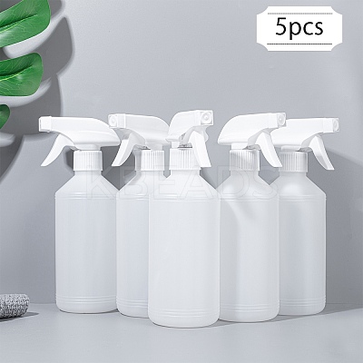 500ml White Plastic Trigger Spray Bottles with Adjustable Nozzle Empty Mist Spray Bottles for Cleaning Plant Flowers Home Garden AJEW-BC0005-72-1