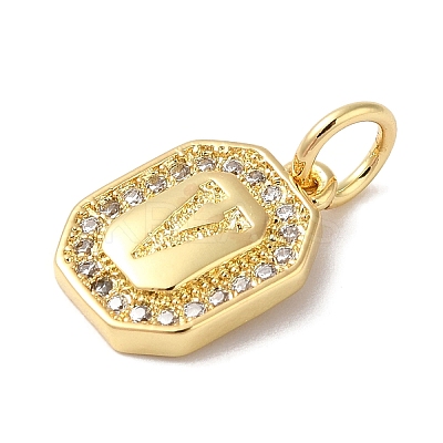 Real 18K Gold Plated Brass Micro Pave Clear Cubic Zirconia Pendants KK-L216-002G-V-1