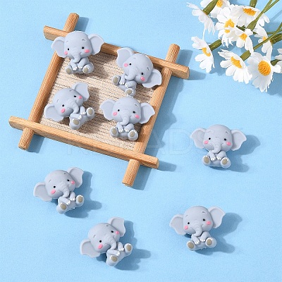 8Pcs Food Grade Eco-Friendly Silicone Focal Beads SIL-YW0001-82-1