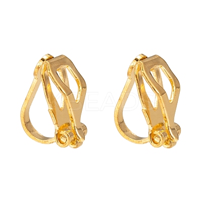 Brass Clip-on Earring Findings EC110-G-1