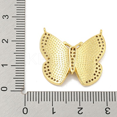 Rack Plating Brass Micro Pave Clear Cubic Zirconia Pendants KK-K341-69G-1