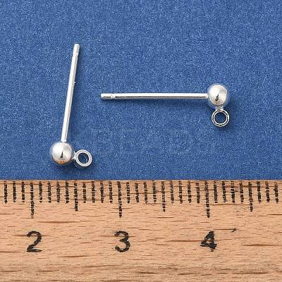 Brass Studs Earrings Finding KK-K383-03A-S-1
