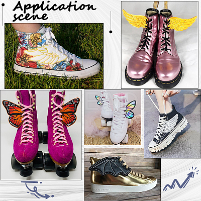 2 Pairs 2 Styles Halloween Imitation Leather Shoe Buckle for DIY Shoe Accessory AJEW-GF0011-82A-1