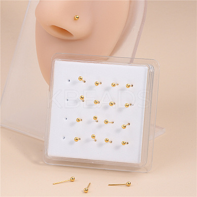 20Pcs Round Brass Nose Studs WGFA8C5-03-1