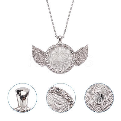Alloy Big Pendants Cabochon Settings FIND-YW0001-20B-P-1