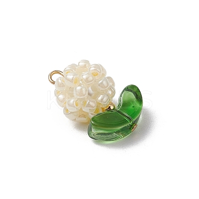 Glass Seed Beads Pendants PALLOY-MZ00592-01-1