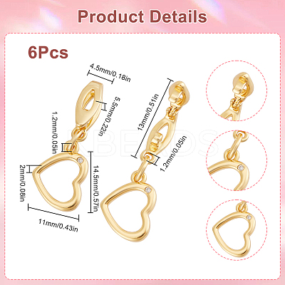 6Pcs Brass Hook Buttons AJEW-SC0003-20-1